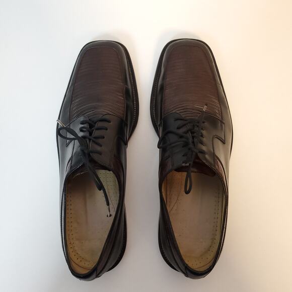 Julio Blanco Mens Brown Black Lizard Leather Handmade Tie Oxfords SZ 12M Spain main image 6